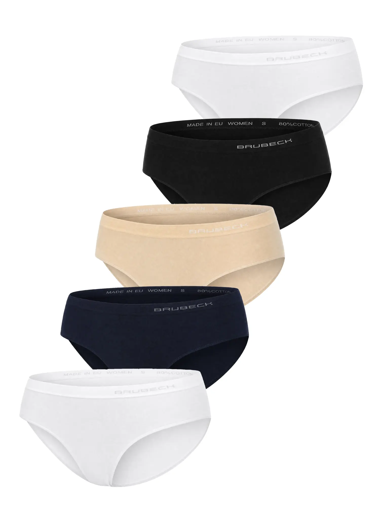 BRUBECK Comfort Cotton női pamut hipster bugyi 5 darabos csomag alacsony derékkal és rugalmas illeszkedéssel