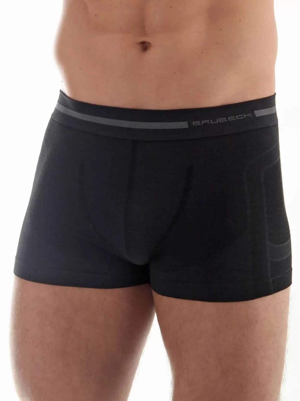 BRUBECK COMFORT WOOL Férfi merinó gyapjú boxer – Fekete 16