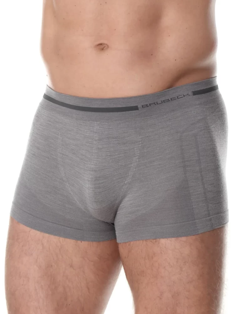 BRUBECK COMFORT WOOL Férfi merinó gyapjú boxer – Szürke