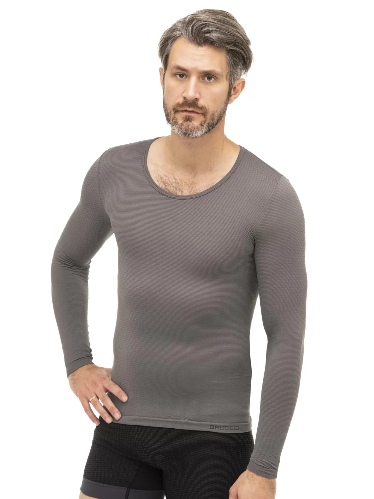 BRUBECK 3D TECH Base Layer Uniszex hosszú ujjú aláöltözet – Szürke 17