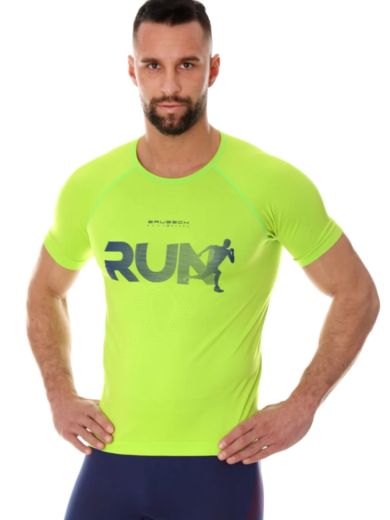 BRUBECK RUNNING AIR PRO férfi sportmez – Neonzöld 16