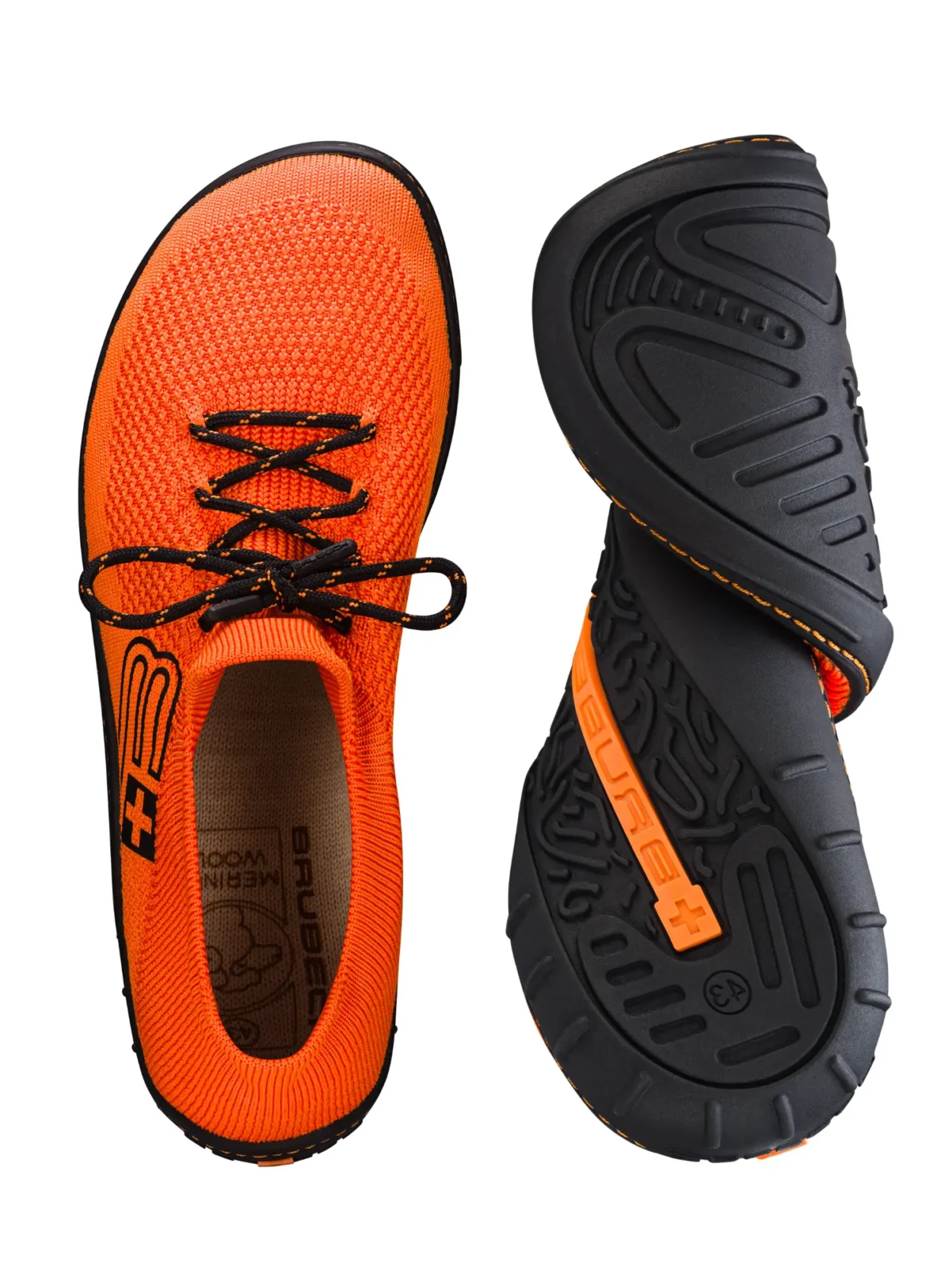 BAREFOOT 25' Férfi merinó gyapjú mezítlábas cipő - Narancs / Fekete - Image 10