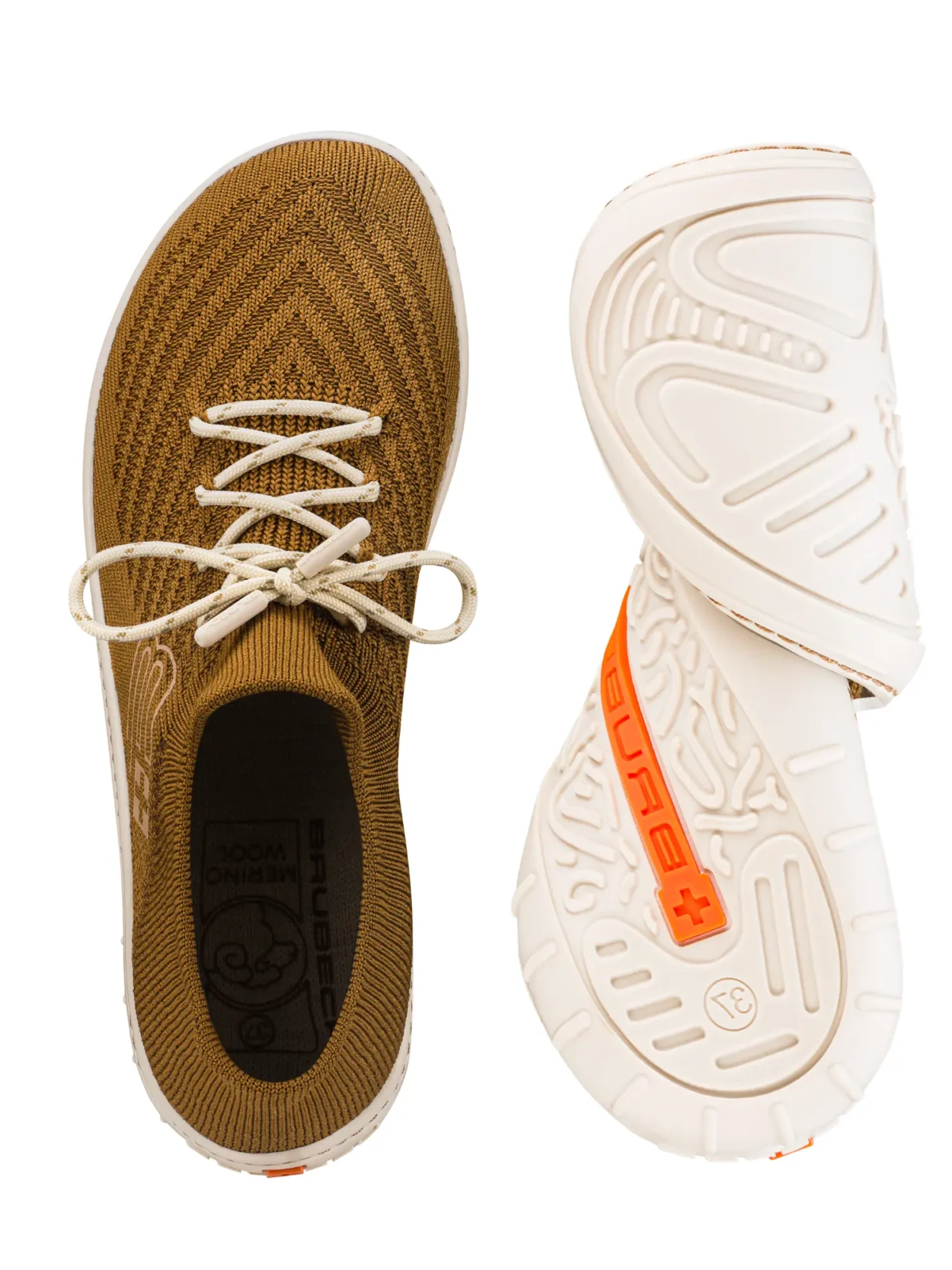 BAREFOOT 25' Női merinó gyapjú mezítlábas cipő - Barna / Krém - Image 10