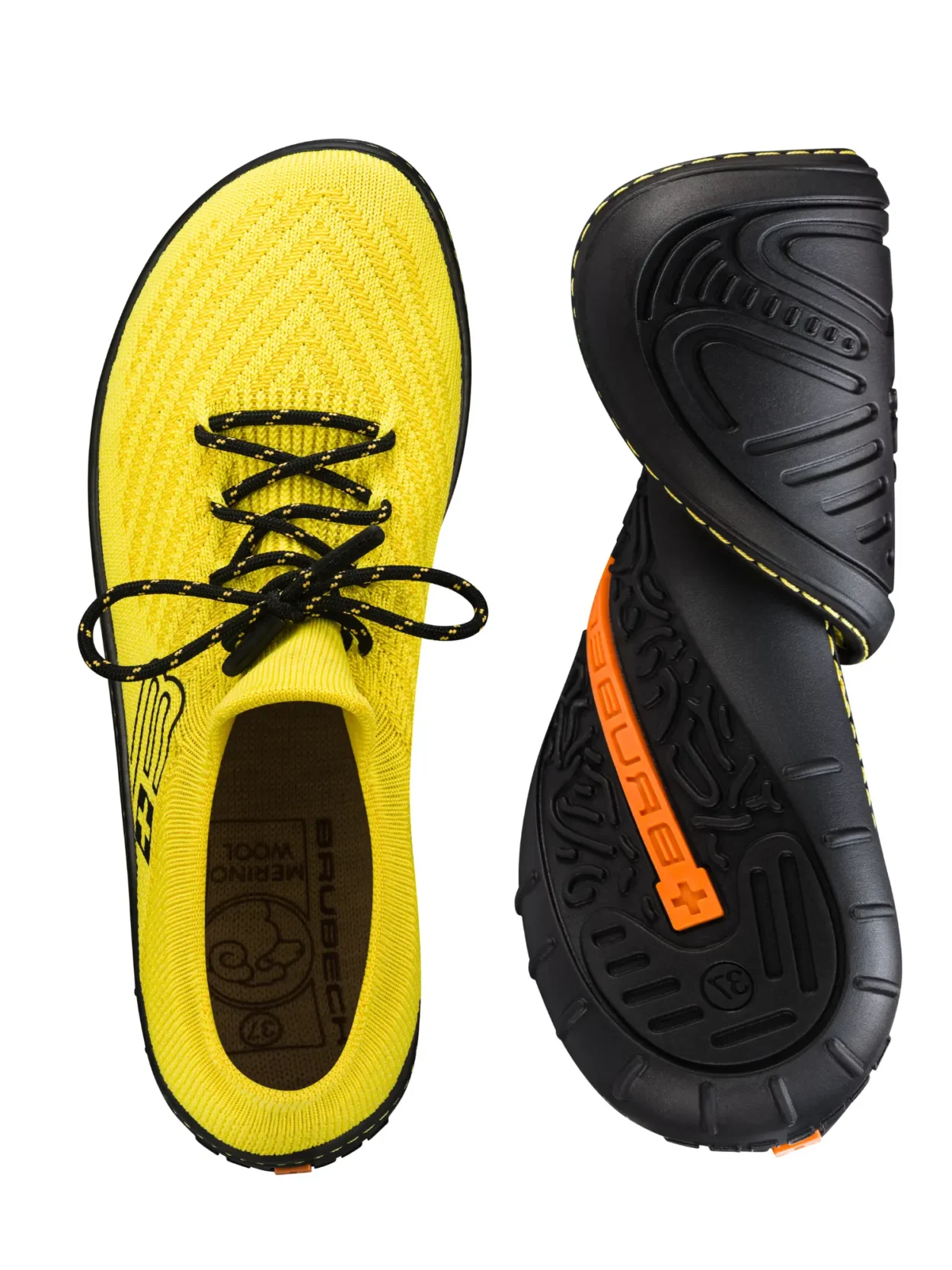 BAREFOOT 25' Női merinó gyapjú mezítlábas cipő - Sárga / Fekete - Image 10