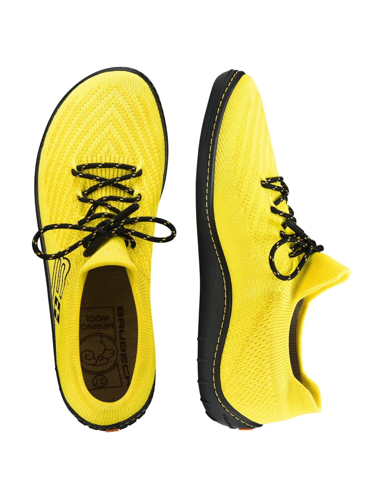 BAREFOOT 25' Női merinó gyapjú mezítlábas cipő - Sárga / Fekete - Image 5
