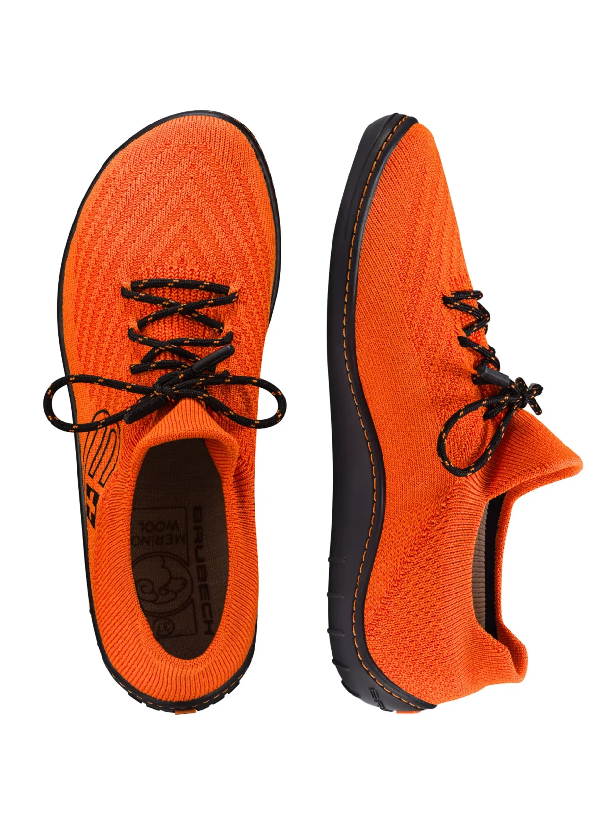 BAREFOOT 25' Női merinó gyapjú mezítlábas cipő - Narancs / Fekete - Image 5