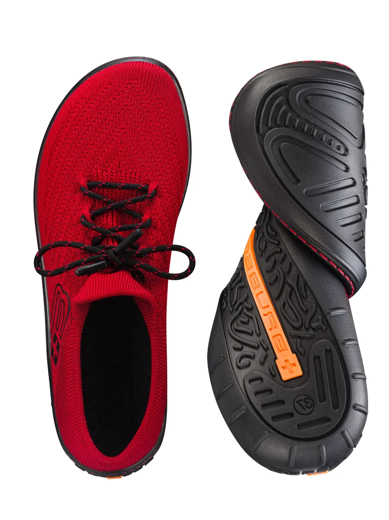 BAREFOOT 25' Női merinó gyapjú mezítlábas cipő - Piros / Fekete - Image 10