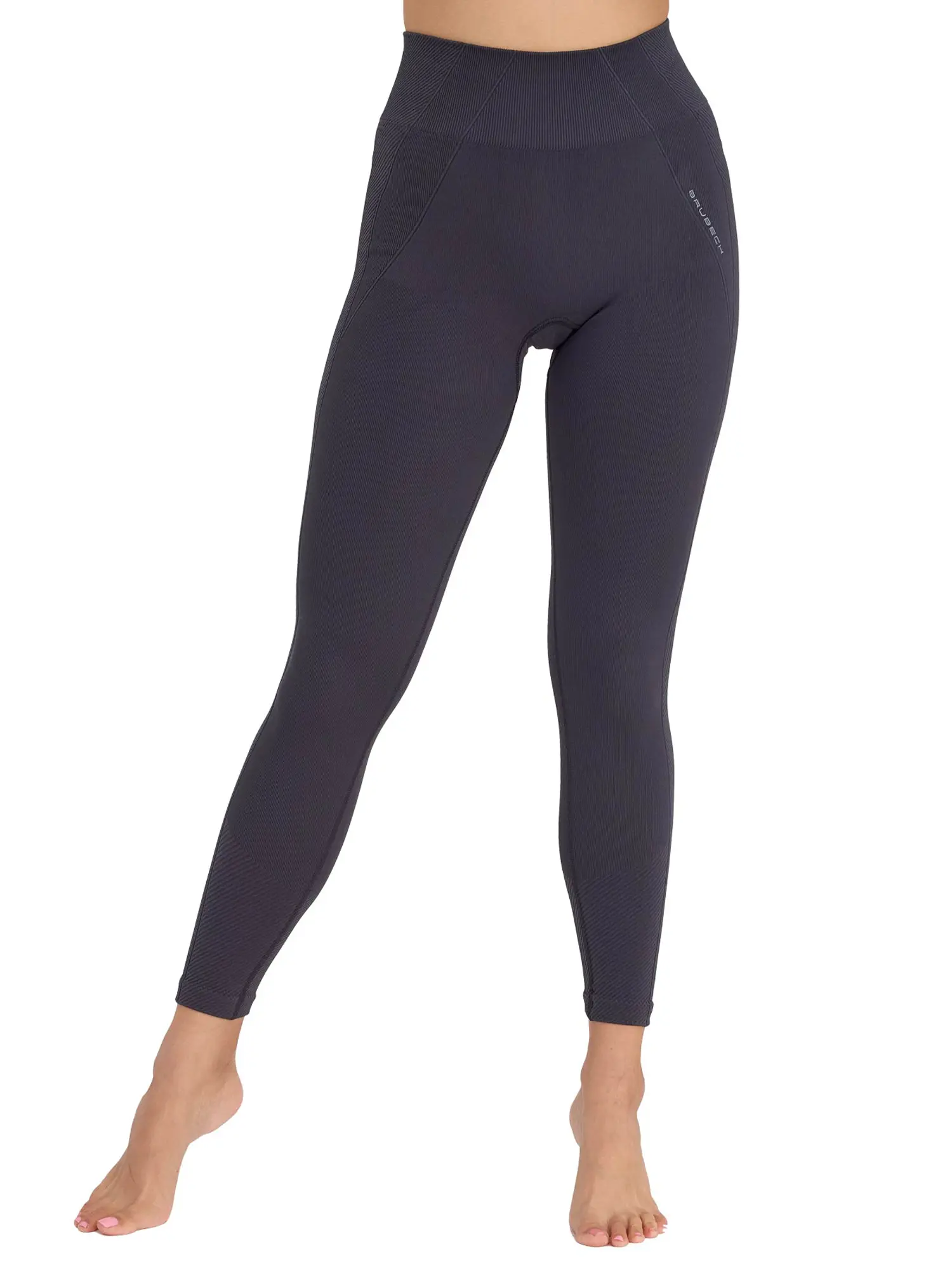 CASUAL Női magas derekú rugalmas leggings - Grafit