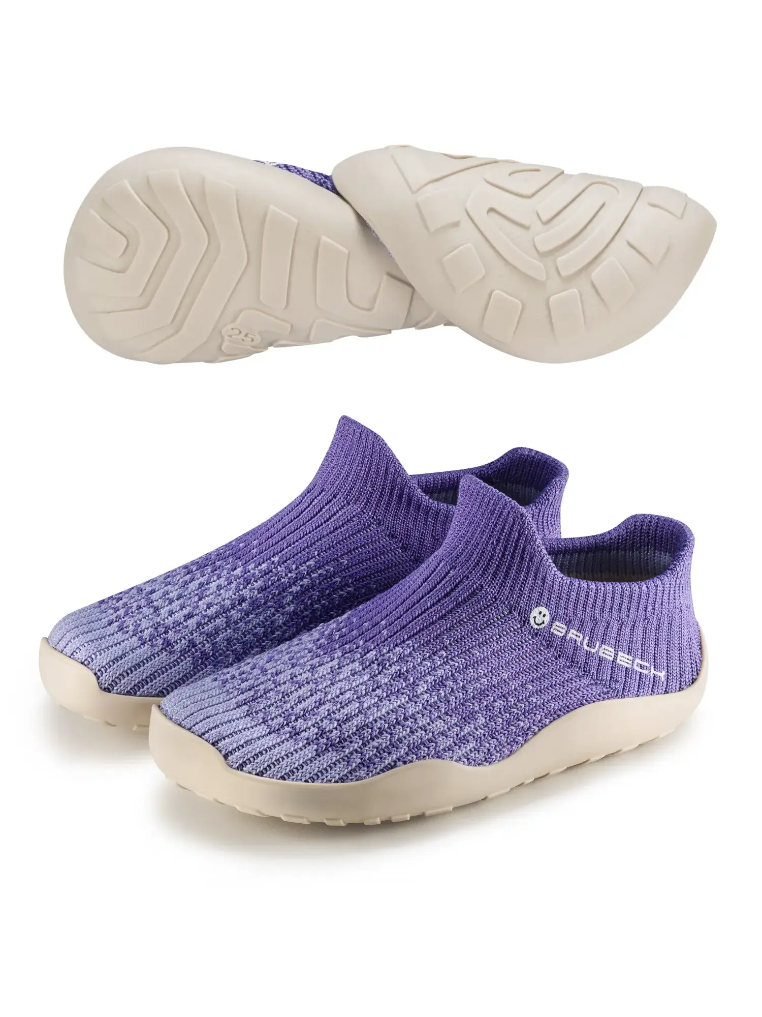 BAREFOOT Gyermek merinó gyapjú mezítlábas cipő - Lila / Krém