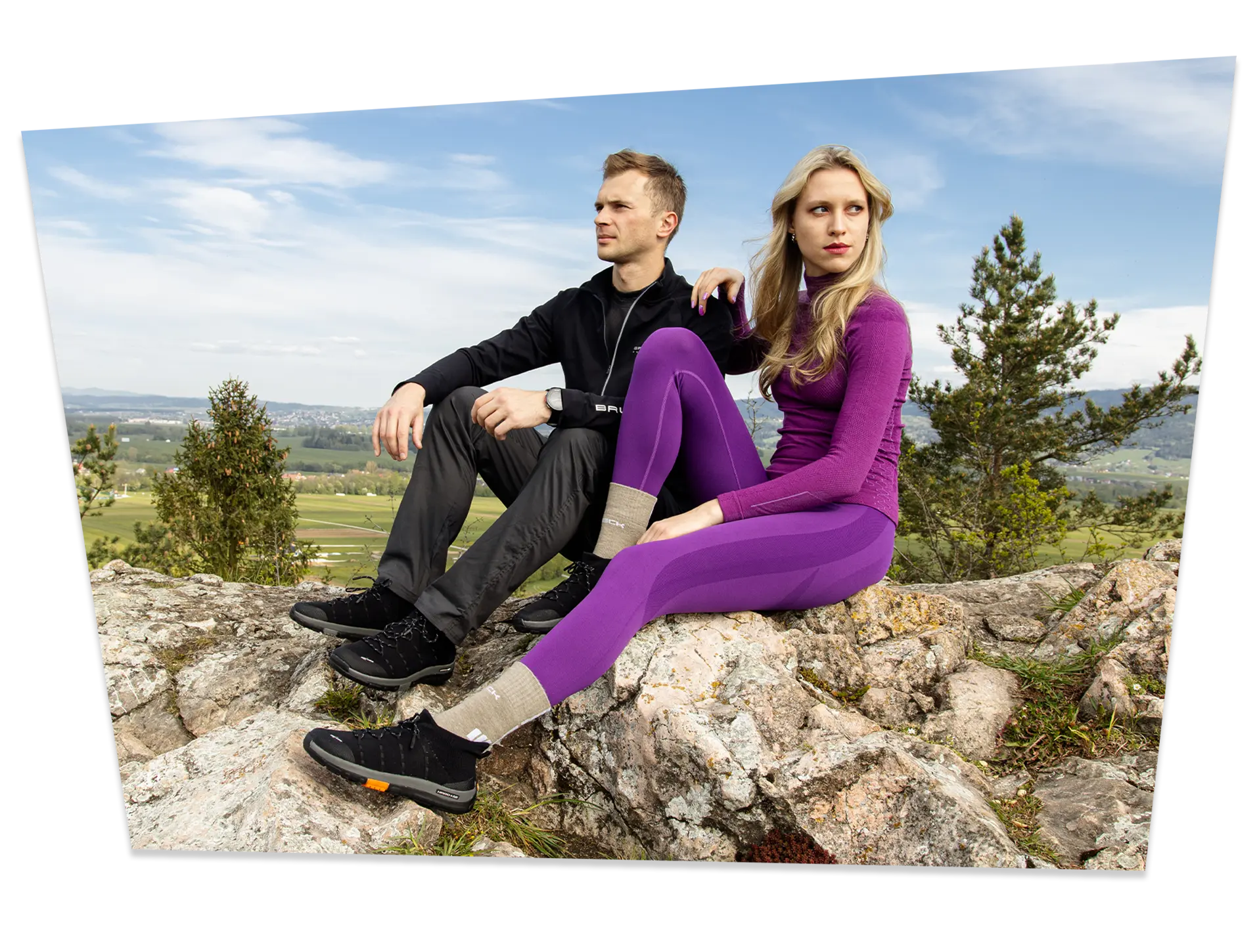 BRUBECK TREK MERINO Női vízálló merinó gyapjú túracipő – Fekete / Szürke 54