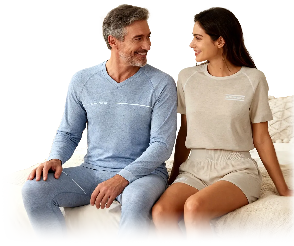 BRUBECK COMFORT NIGHT Férfi hosszú ujjú pizsama felső – Kék 26