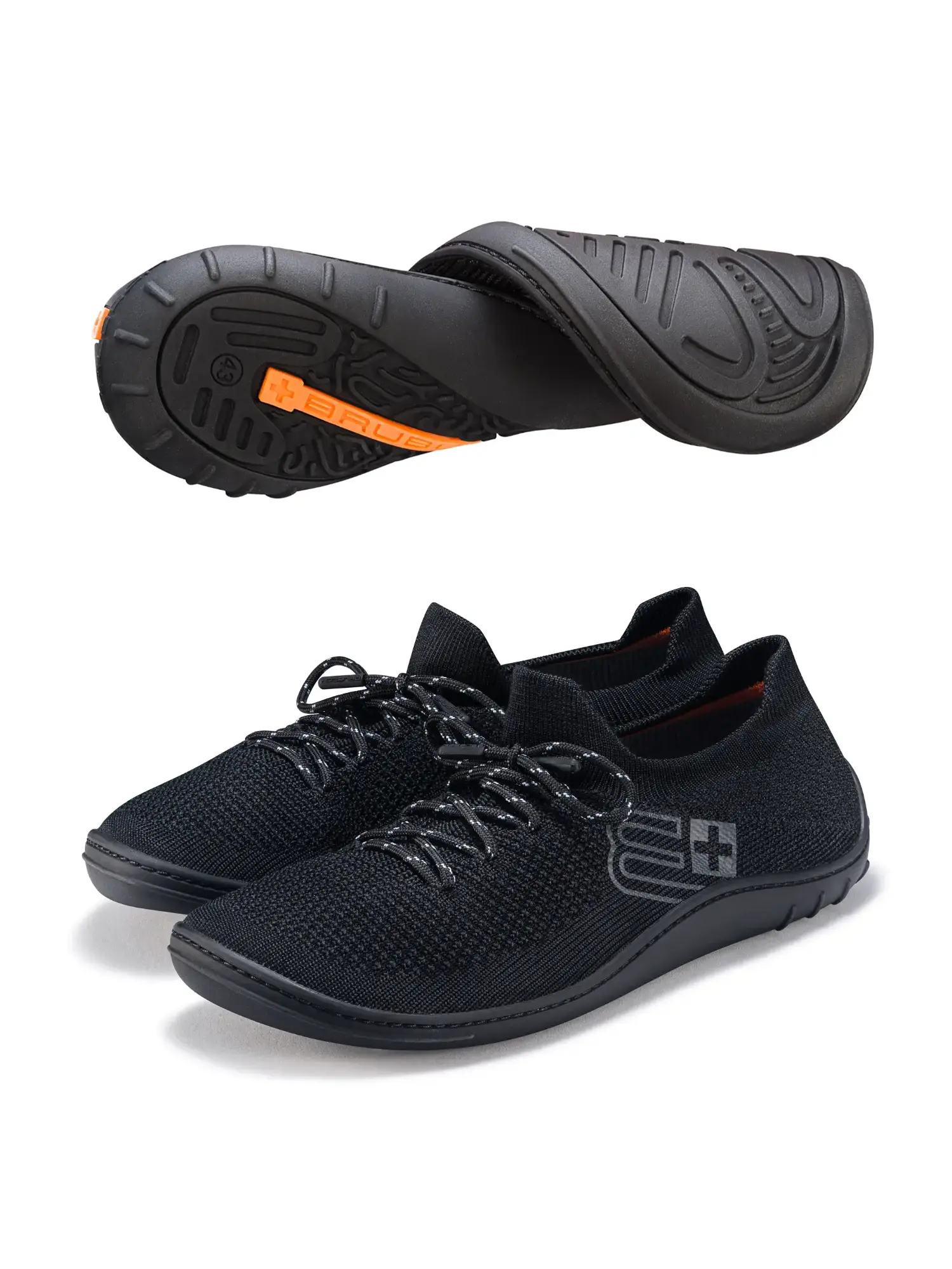 fekete brubeck barefoot 25 férfi merinó cipő elölről