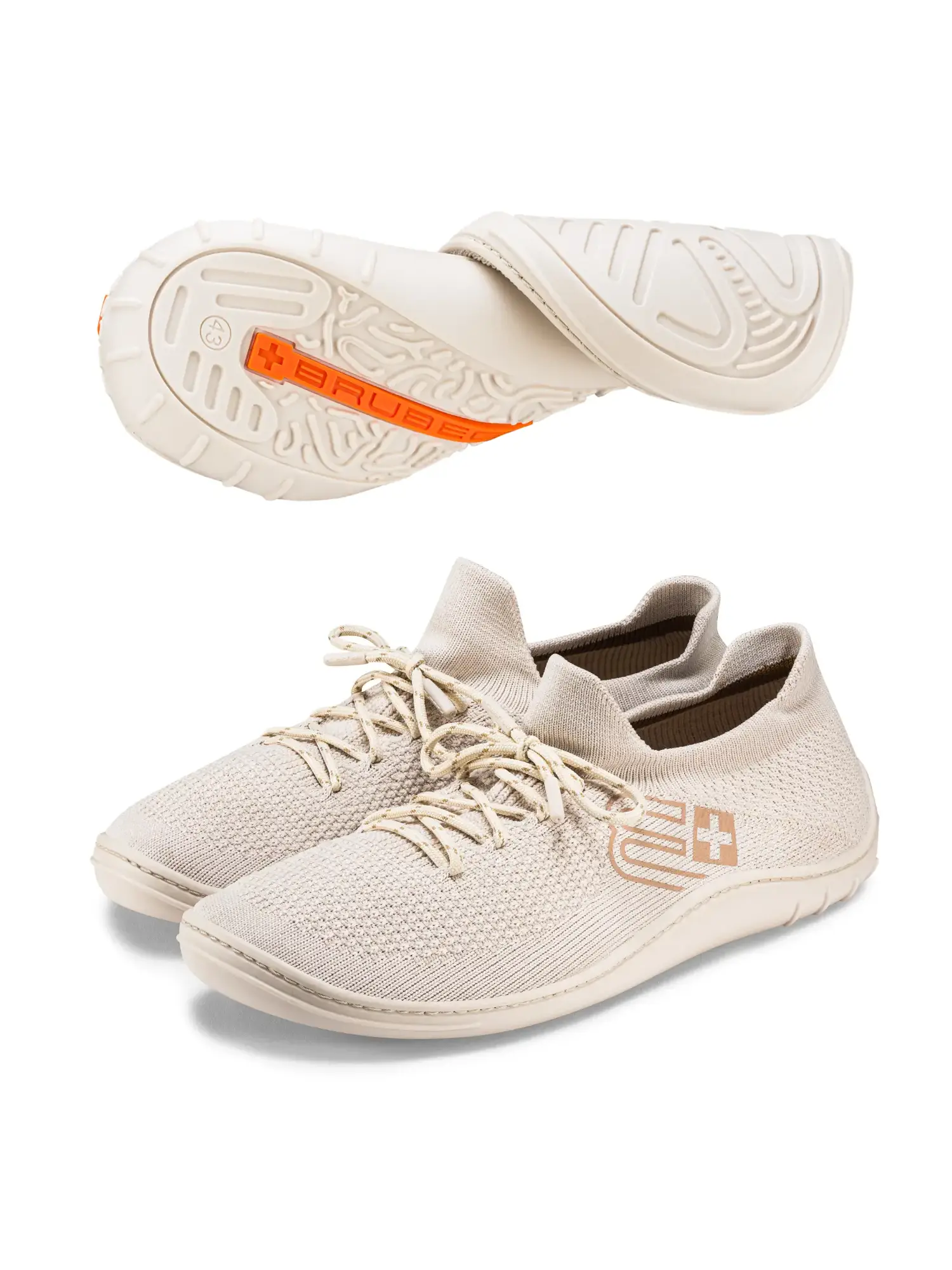 brubeck barefoot 25 férfi mezítlábas cipő krém szín elölről