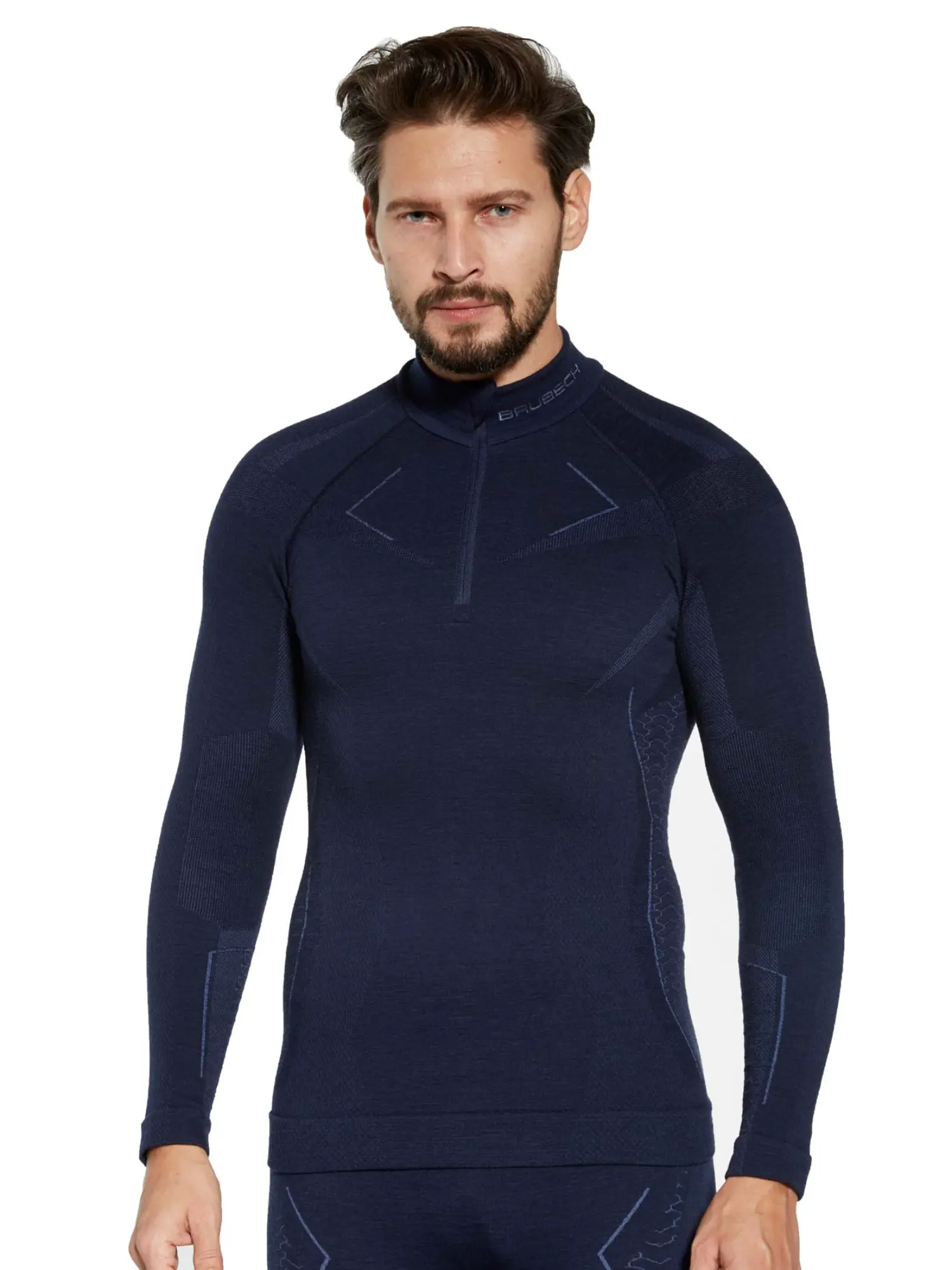 férfi merinó gyapjú síaláöltözet sötétkék színben