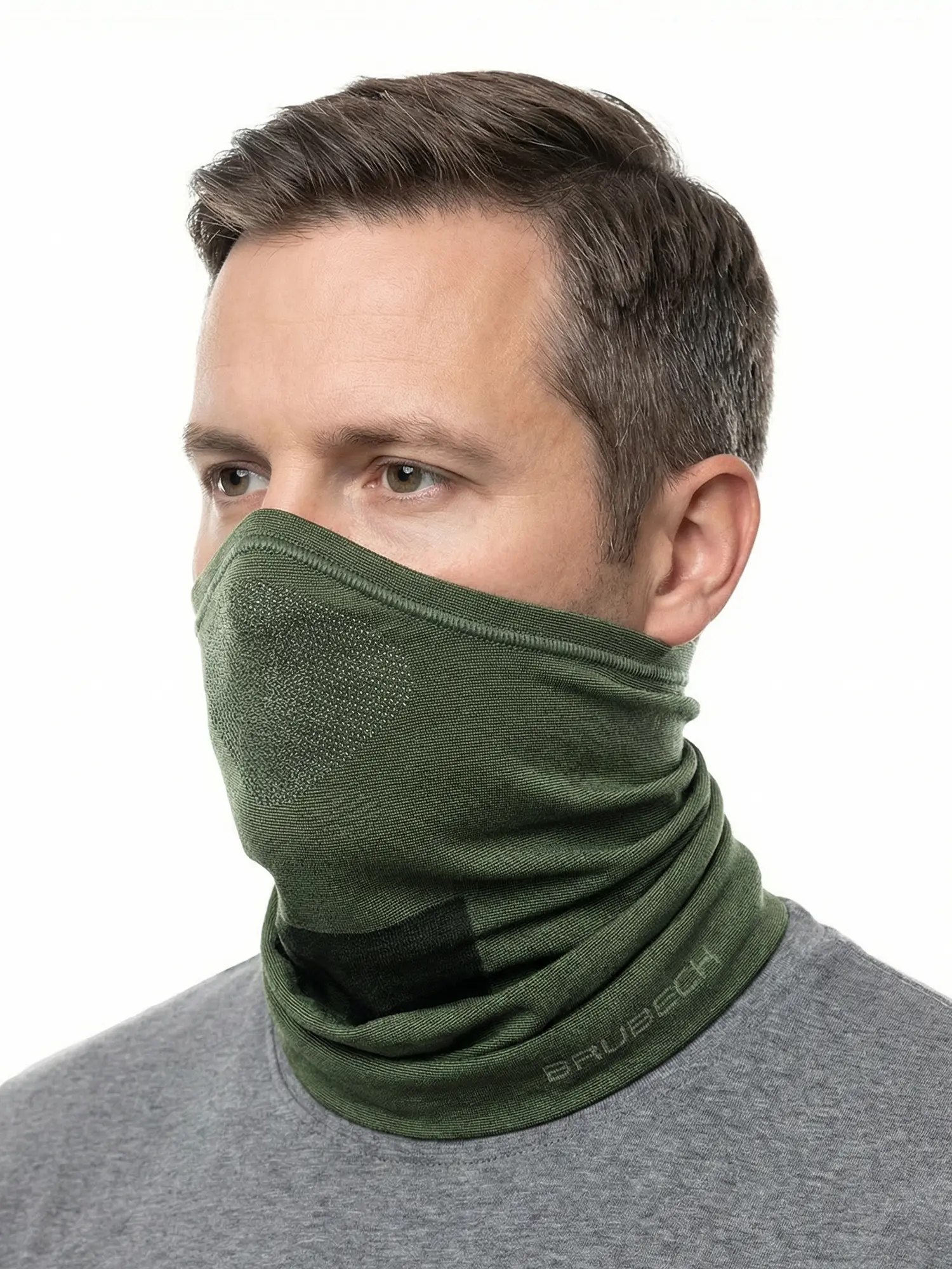 M-PRO Uniszex szellőző merinó gyapjú arcmaszk - Sötétzöld