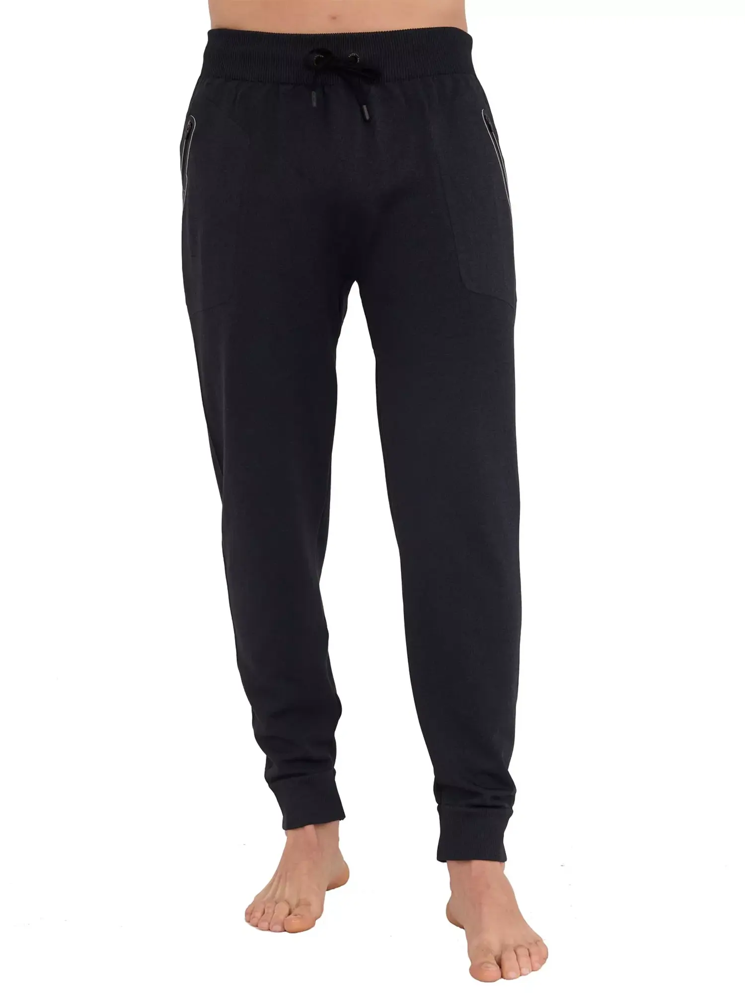 FUSION Férfi melegítő nadrág cipzáras zsebekkel - Fekete